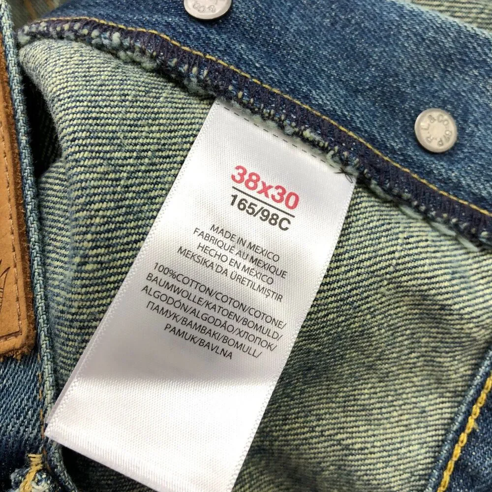 Polo Ralph Lauren Tapered 38x30 (Fits 40W 30L) Mid Rise Denim Blue Jeans